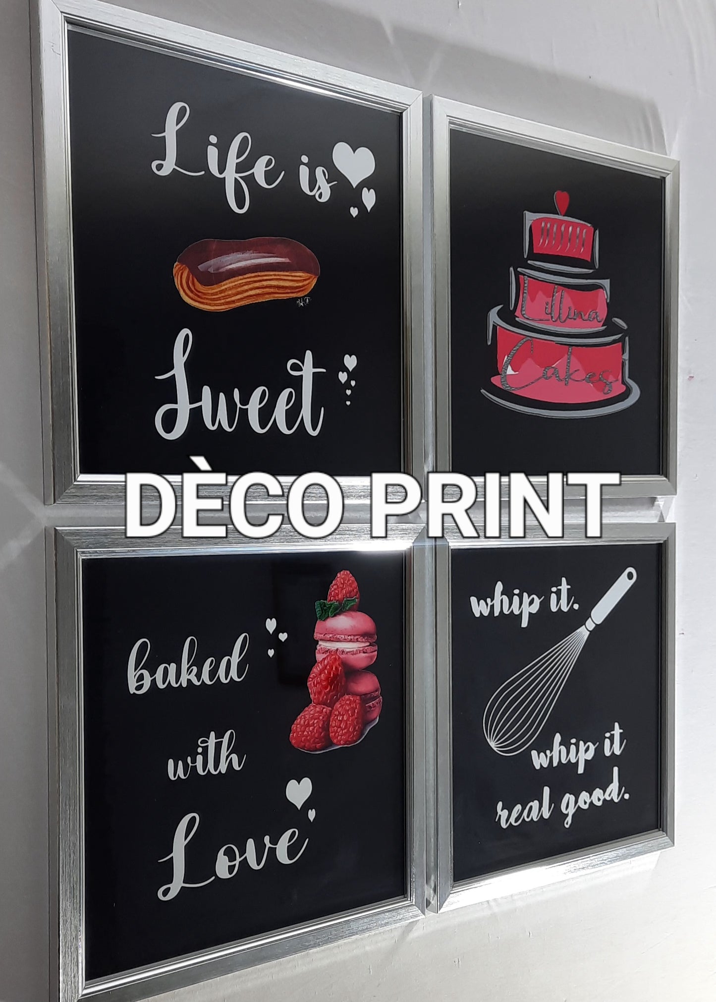 تابلوهات حلويات وباتيسري بواجهة زجاج 🍰