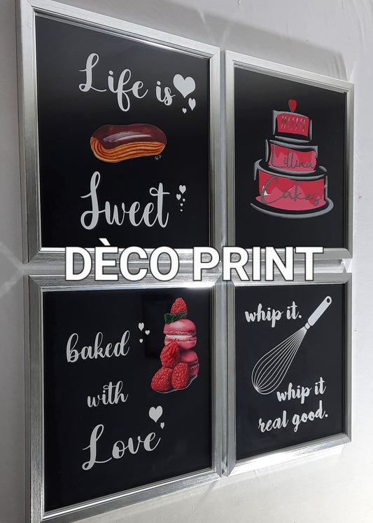 تابلوهات حلويات وباتيسري بواجهة زجاج 🍰