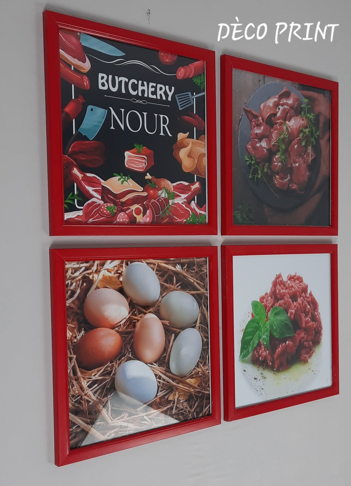 لوحات جدارية واجهة زجاجية خاصة بمحل جزار