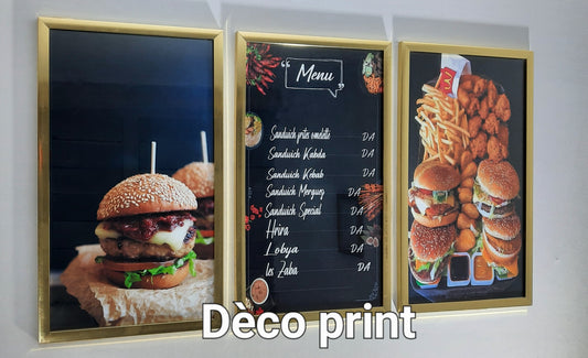 تابلوهات زجاجية خاصة بمطعم اكل سريع