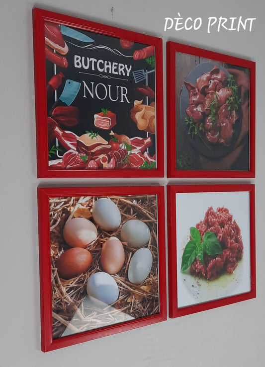 لوحات جدارية واجهة زجاجية خاصة بمحل جزار