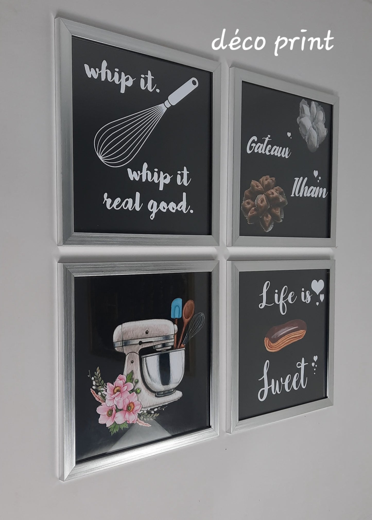 تابلوهات حلويات وباتيسري بواجهة زجاج 🍰